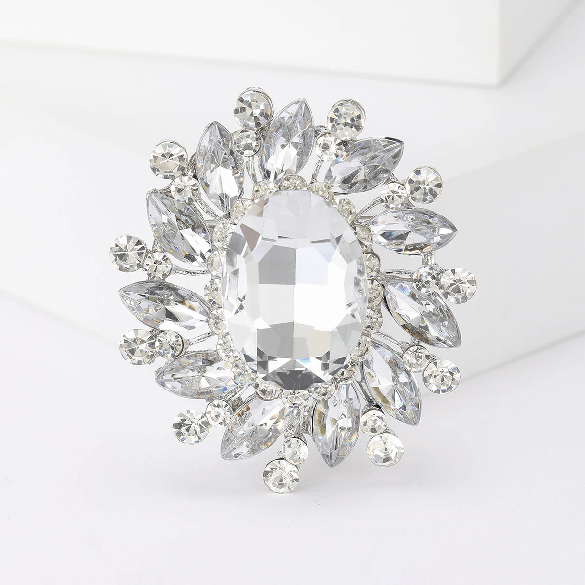 Colorful Rhinestone Flower Brooch for Women