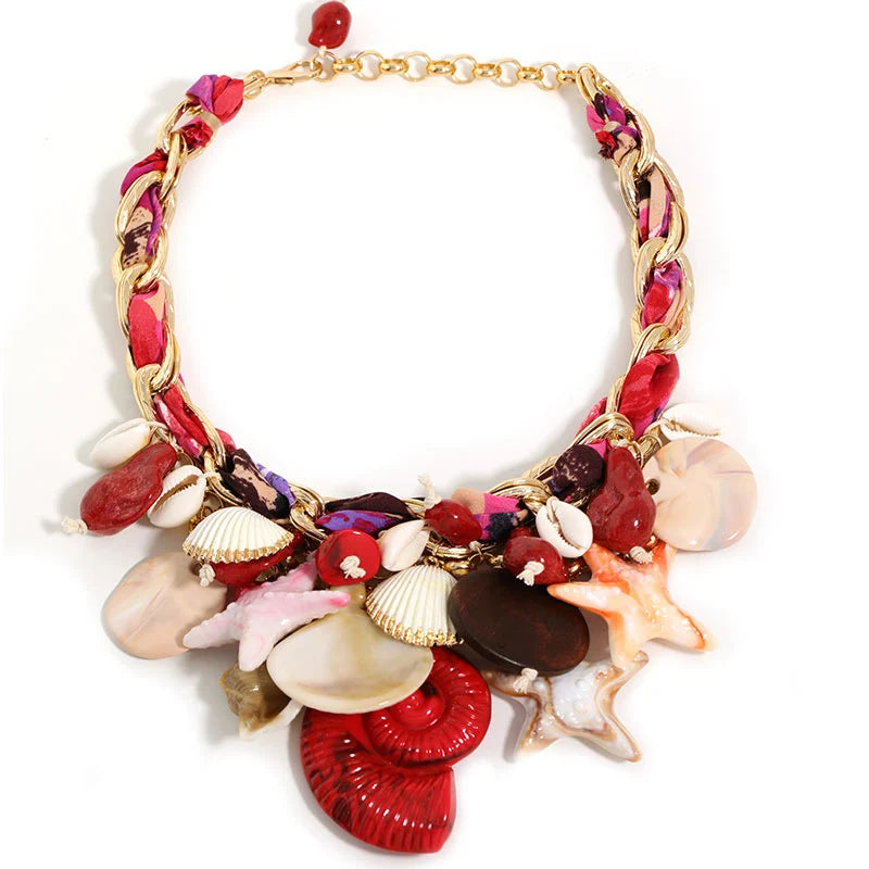 Trendy Vintage Stars & Sea Designer Earrings and Necklace Set