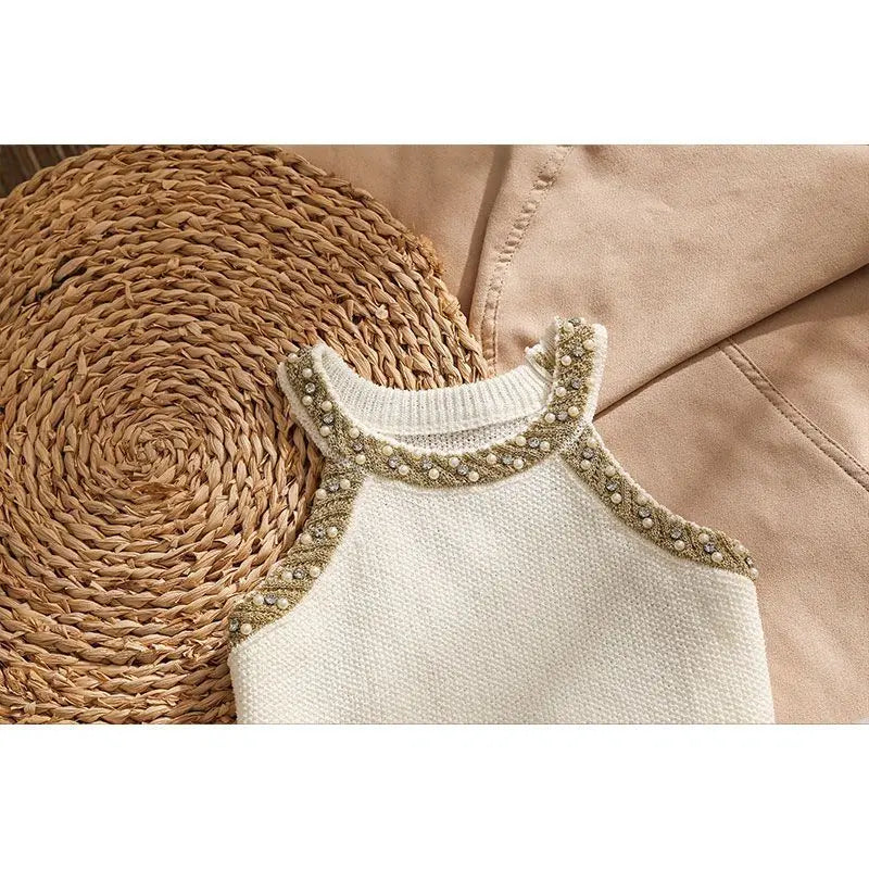 Designer Embroidered Solid Color Sleeveless Blouse
