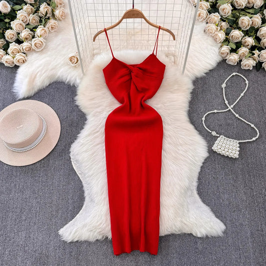 Knitting Knot Spaghetti Strap Camisole Dress