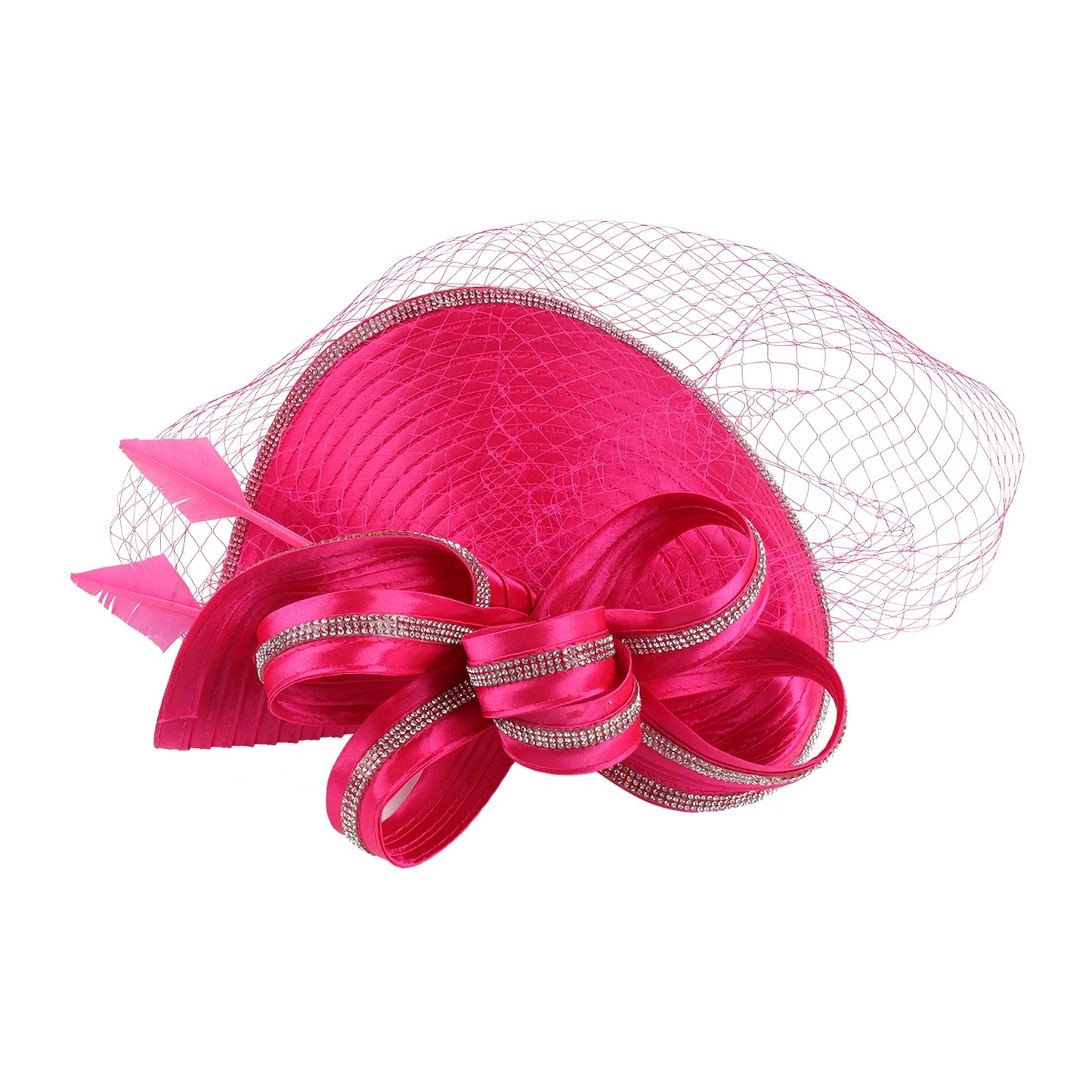 Elegant Women Derby Hats with Veil Headband