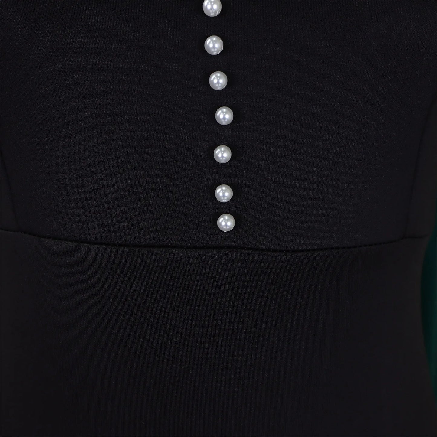 Designer Nail-Beaded Lotus Sleeve A-Line Dress