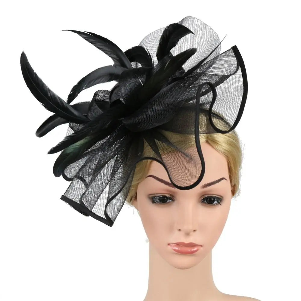 Stylish Top Hat Headband - Formal Feather Hat Headband
