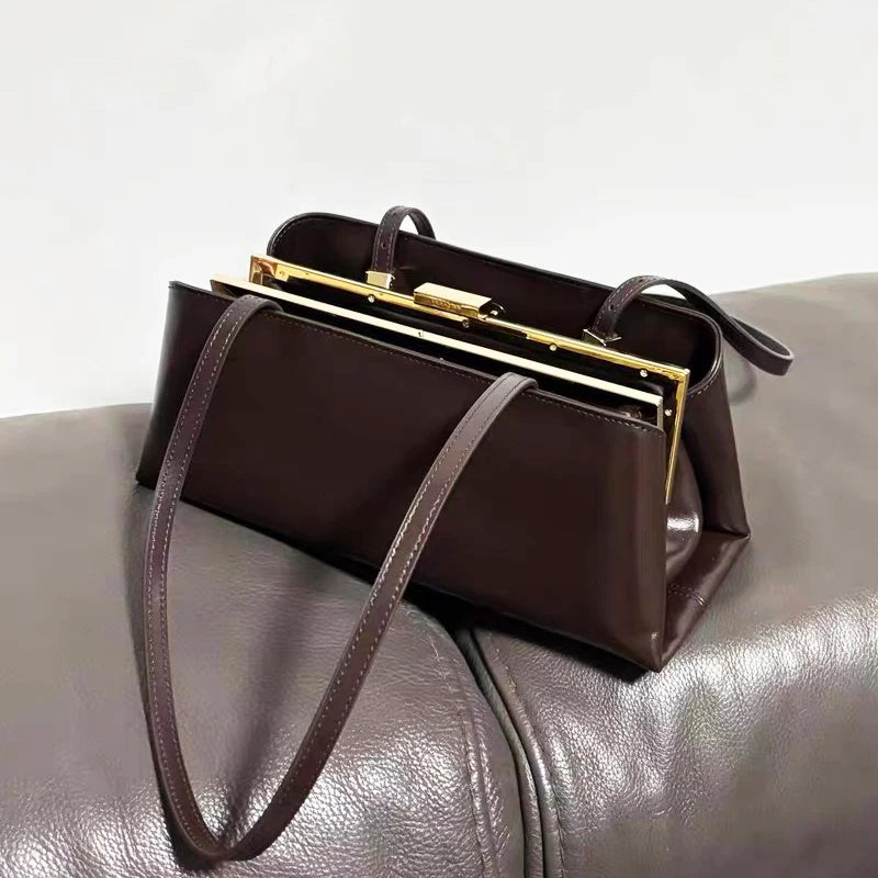 Luxury Leather Magnetic Clip Designer Shoulder Bag