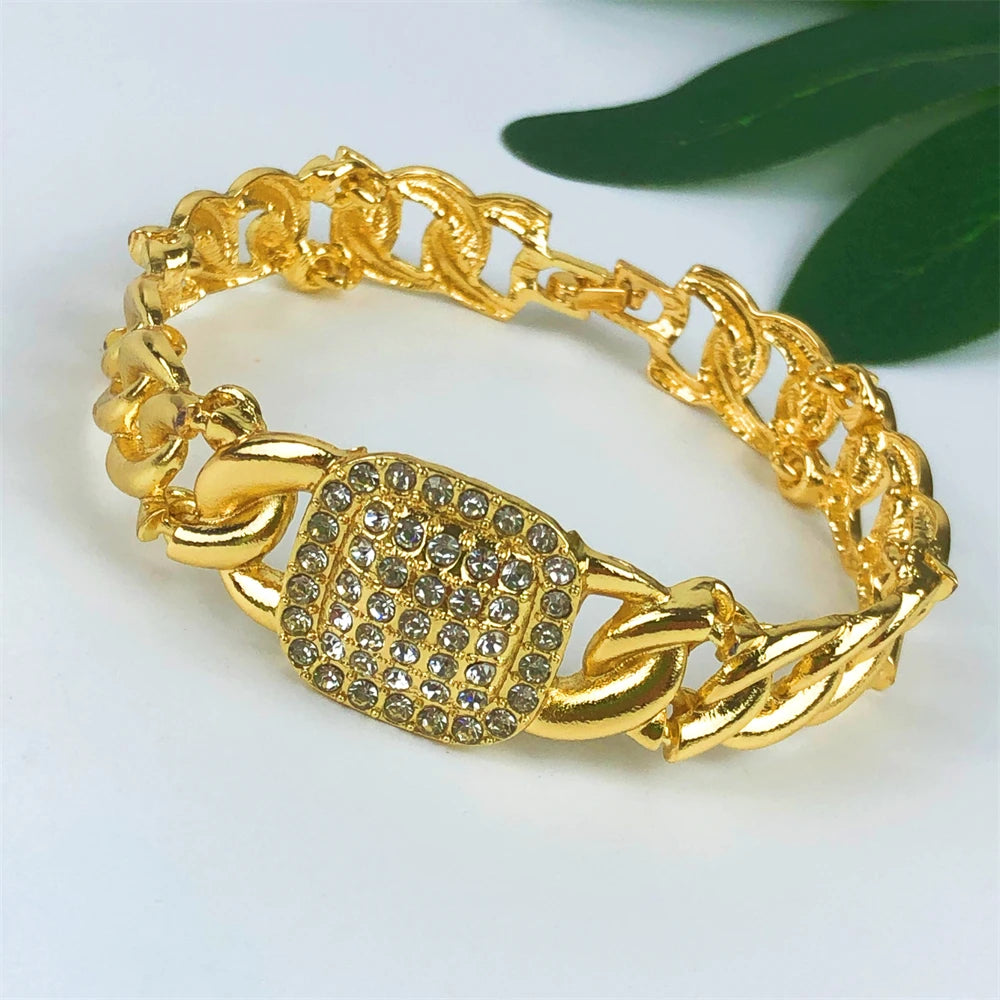 Vintage Women Necklace Bracelet Earring Ring Jewelry Set