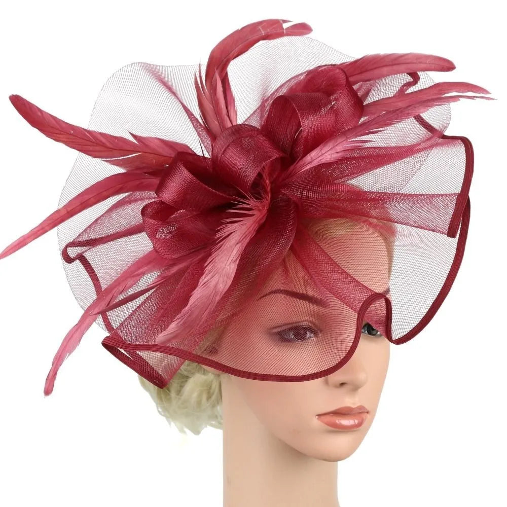 Stylish Top Hat Headband - Formal Feather Hat Headband