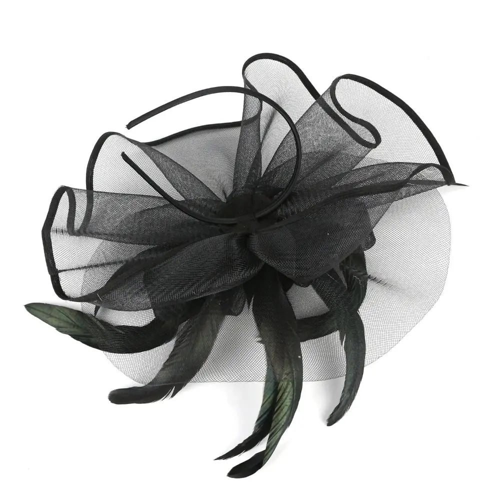 Stylish Top Hat Headband - Formal Feather Hat Headband