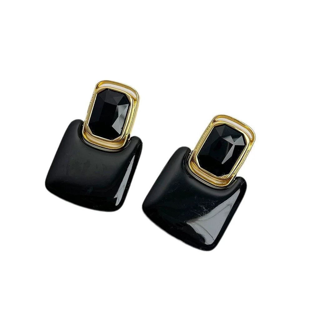 Retro Smooth Geometric Block Earrings