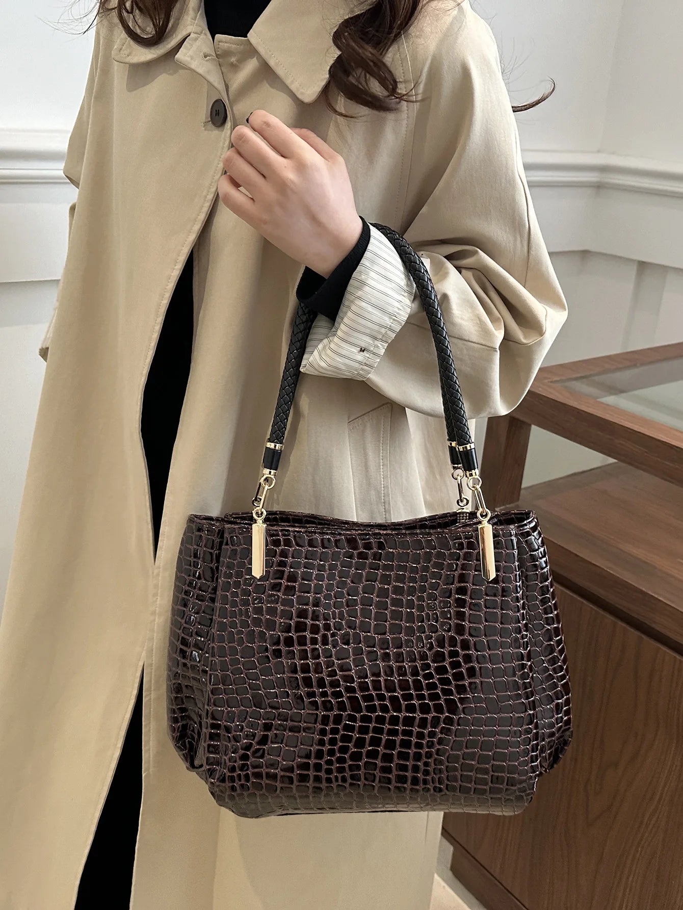 Luxury Bolsa Crocodile Designer Leather Handbags