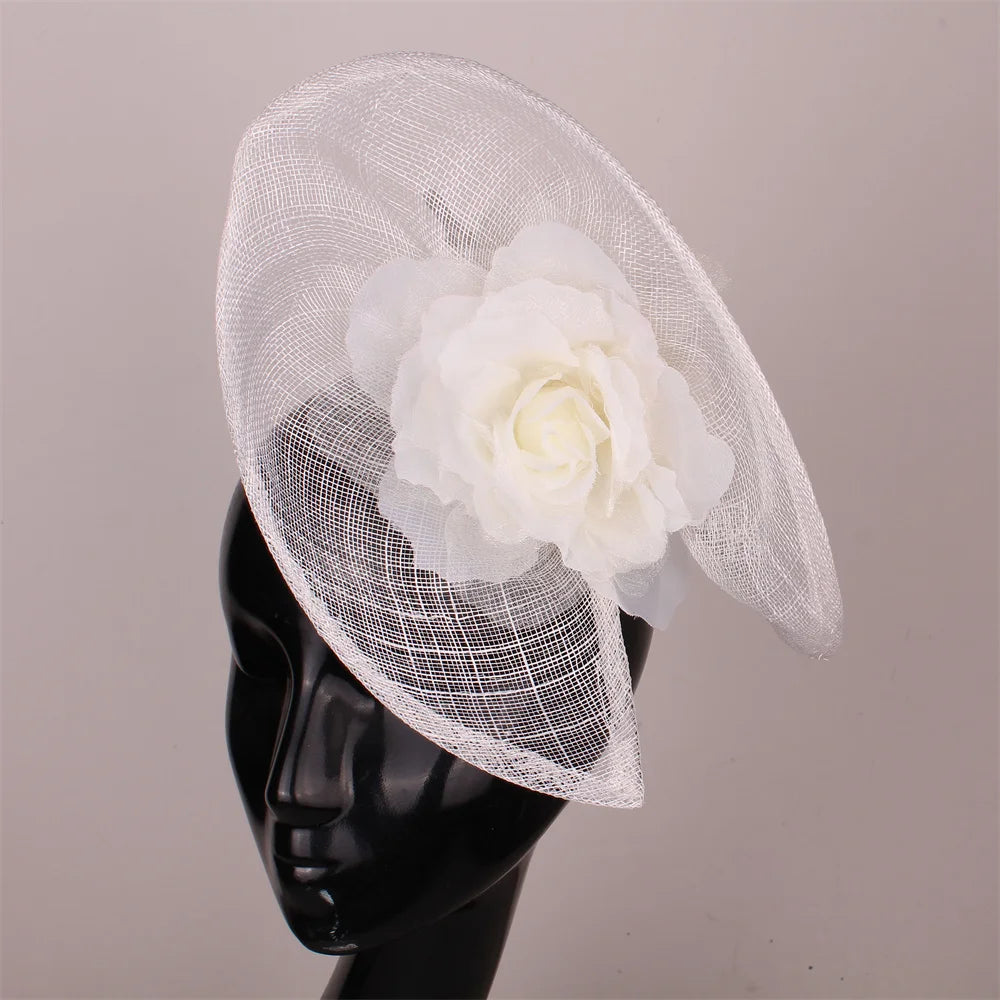 Women Flower Fedora Headpiece With Clips