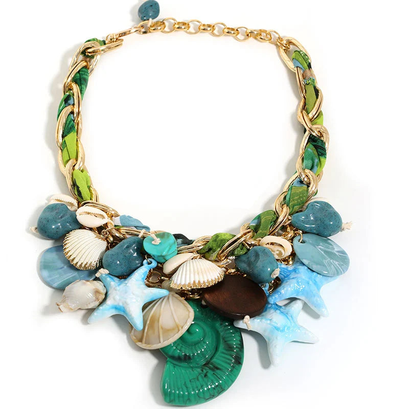 Trendy Vintage Stars & Sea Designer Earrings and Necklace Set
