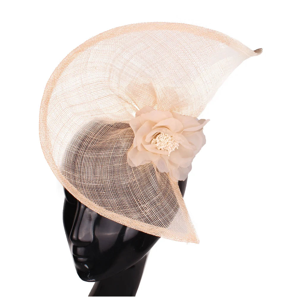 Women Flower Fedora Headpiece With Clips