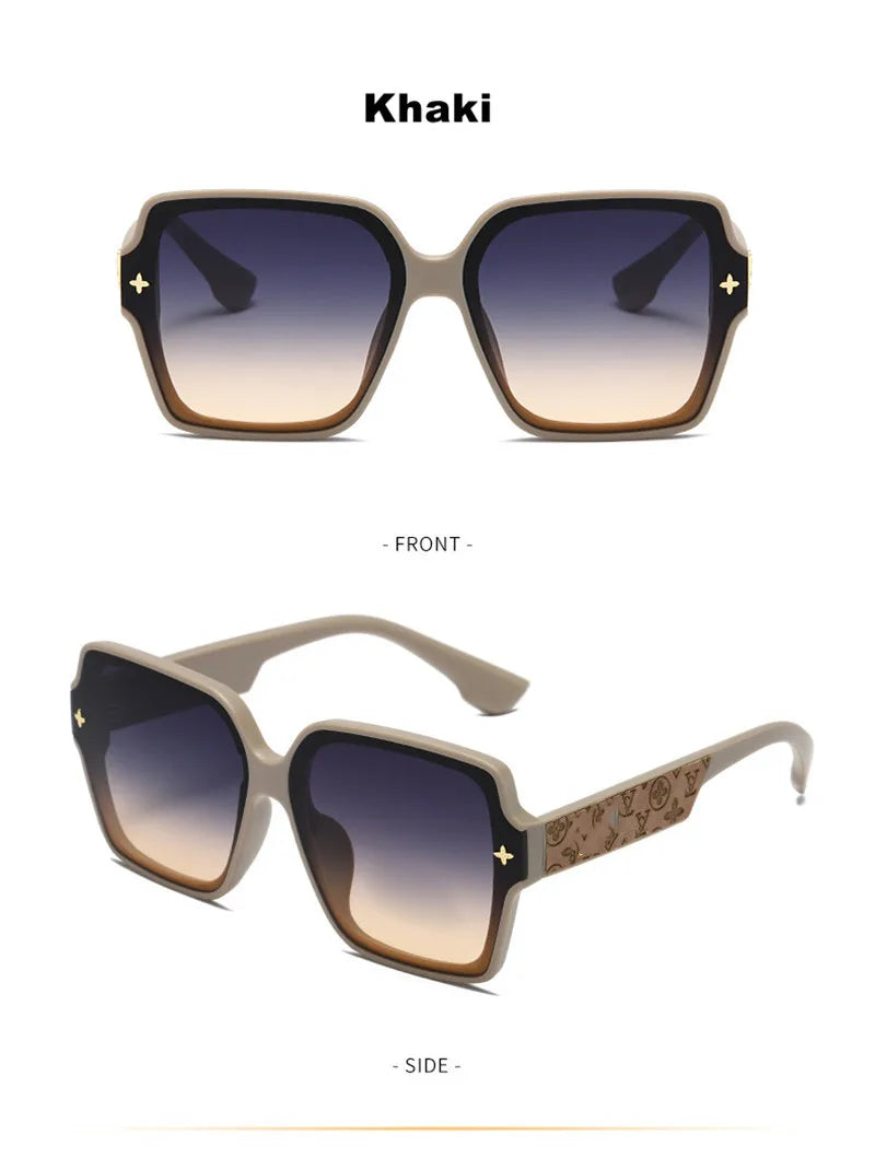 Luxury UV Protection Large Square Frame Sunglasses