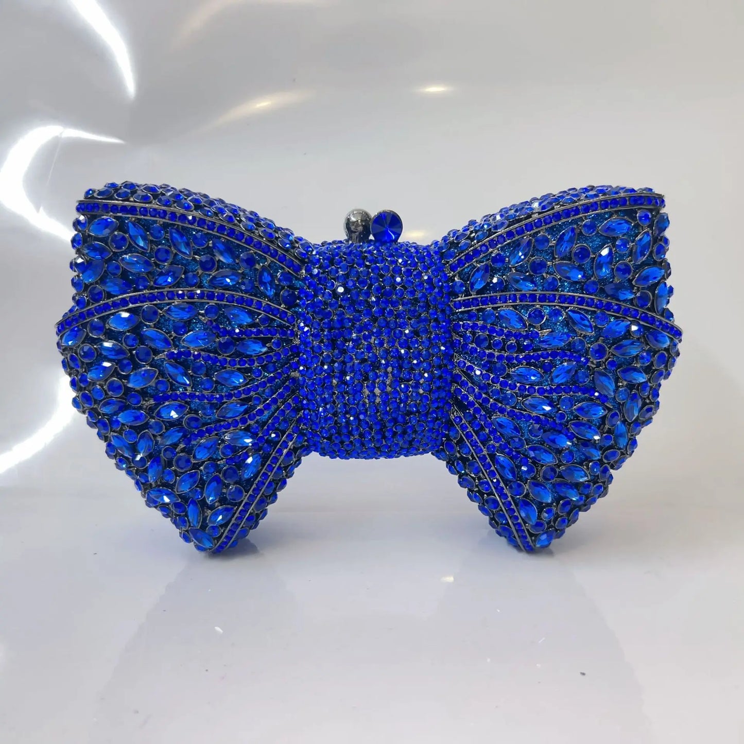 Women's Luxurious Jewel Embellished Bow Clutch Purse