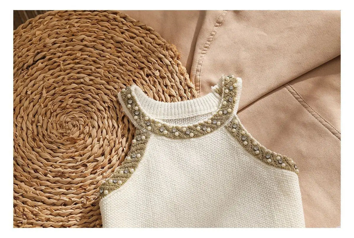 Designer Embroidered Solid Color Sleeveless Blouse
