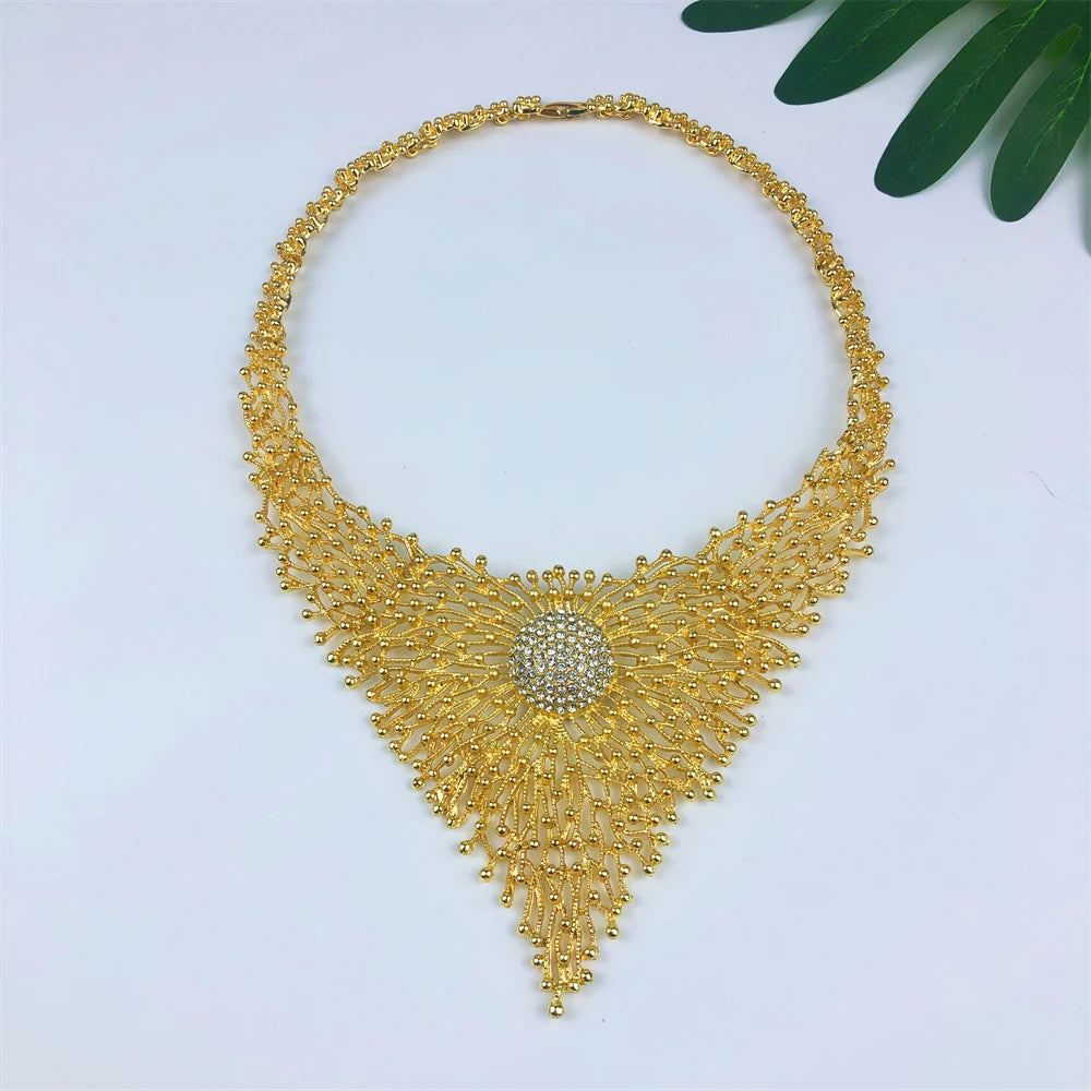 Luxury Design Necklace Earrings Bracelet And Ring Jewelry Set