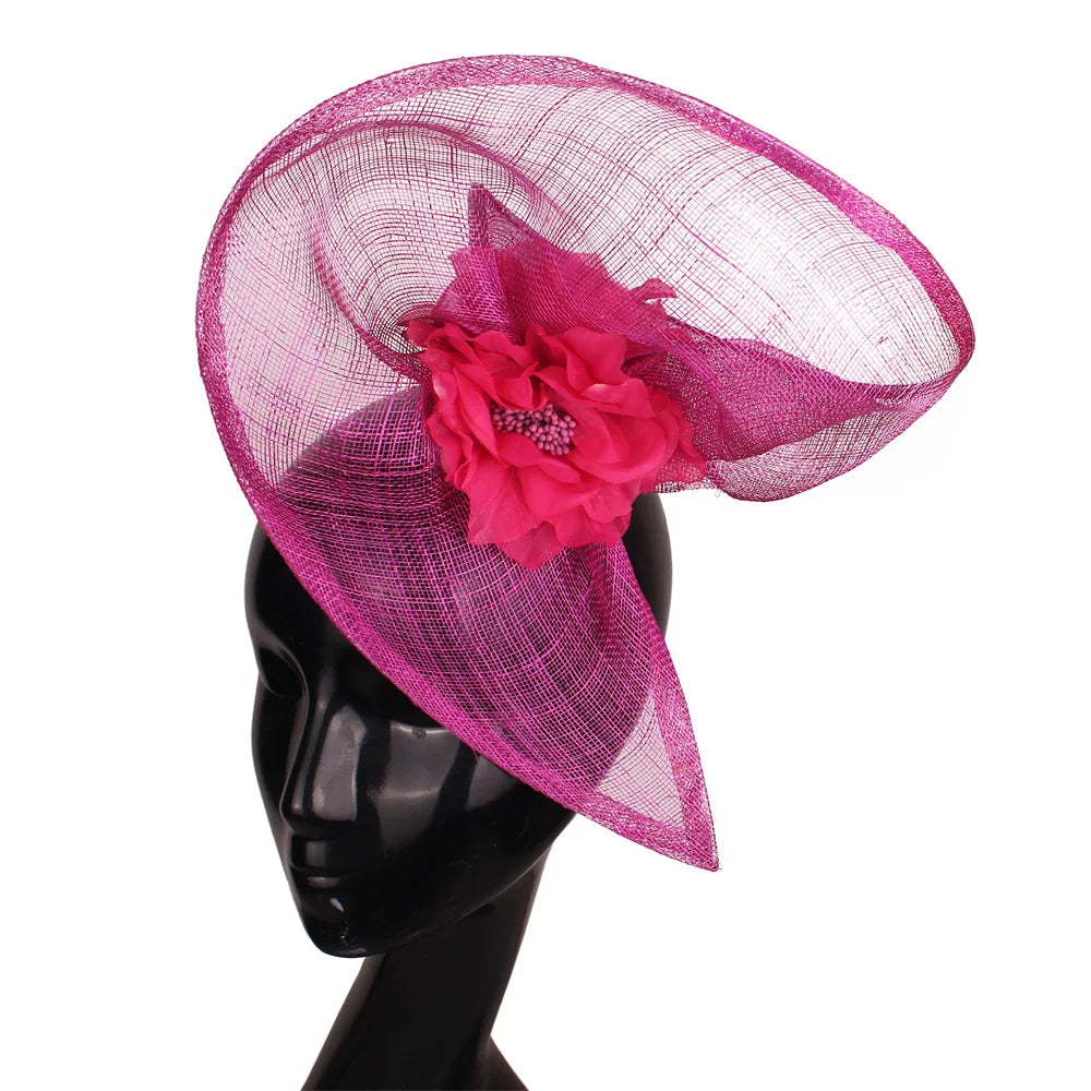 Women Flower Fedora Headpiece With Clips