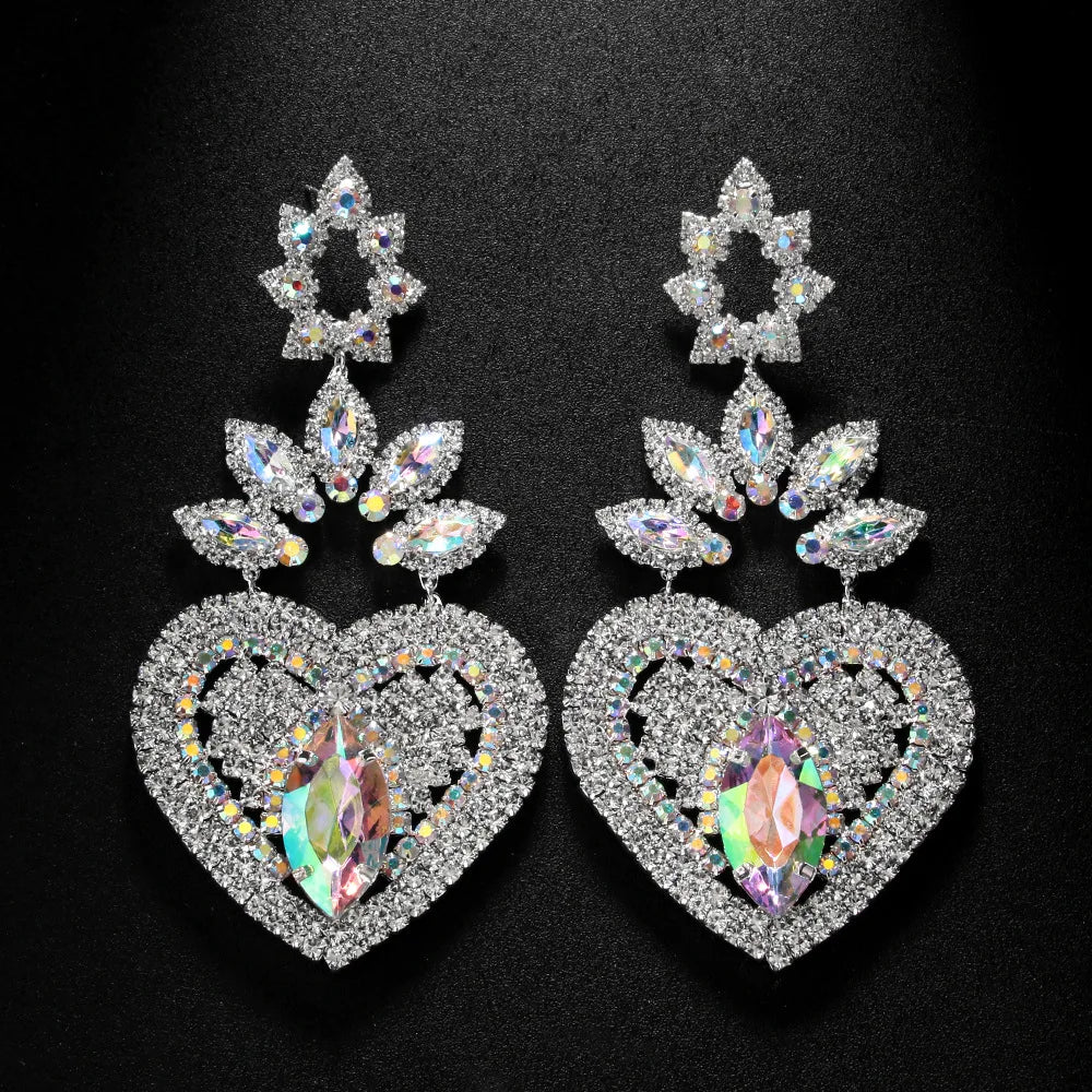 Women's Designer Exaggerated Heart Dangle Earrings