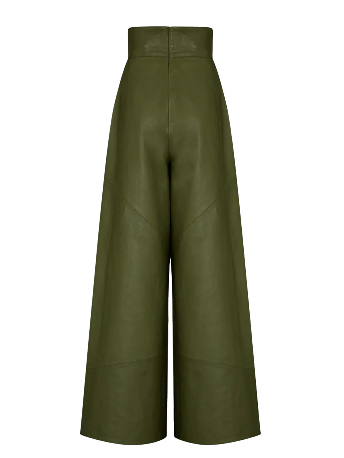 Women Faux Leather High Waist Loose Wide Leg Pants