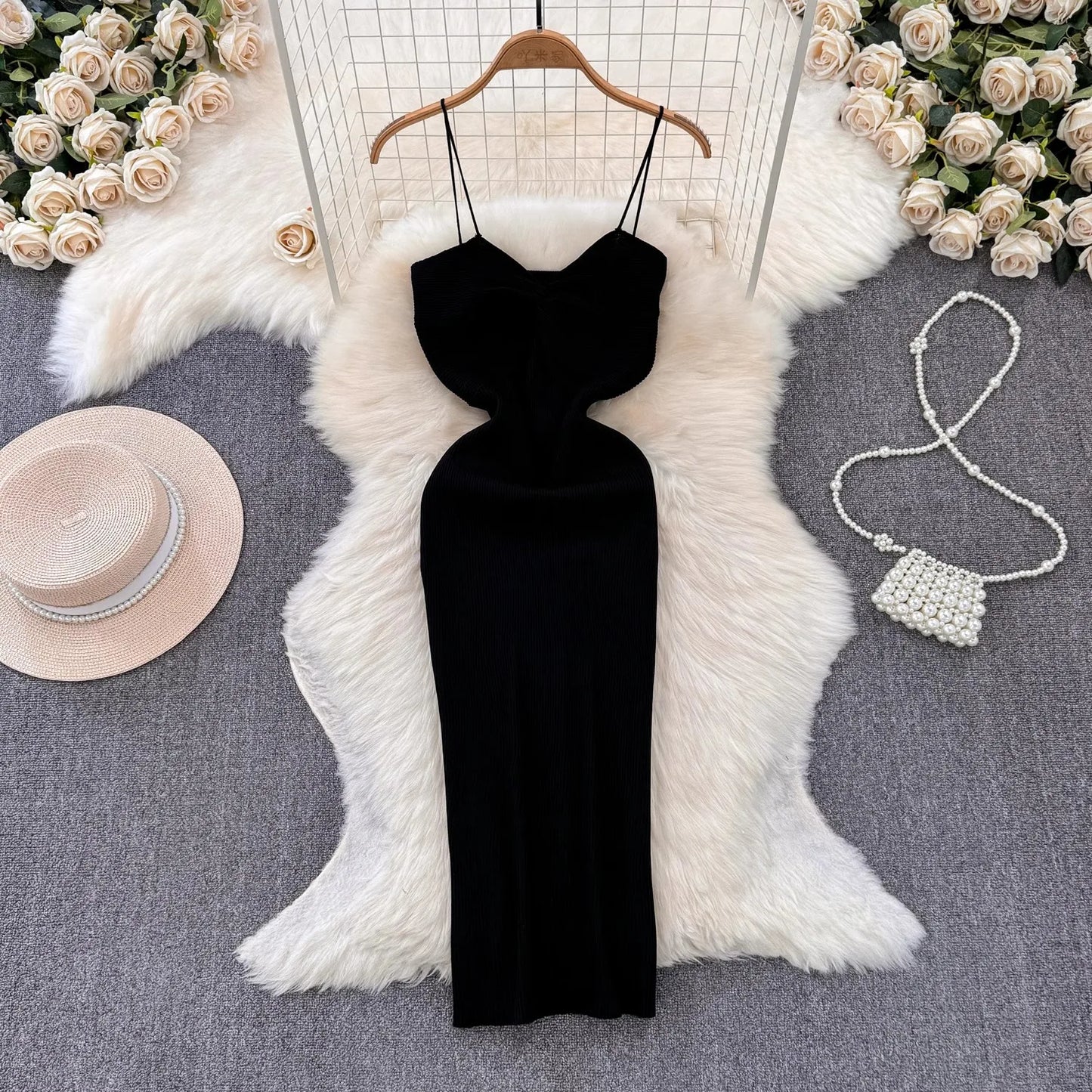 Knitting Knot Spaghetti Strap Camisole Dress