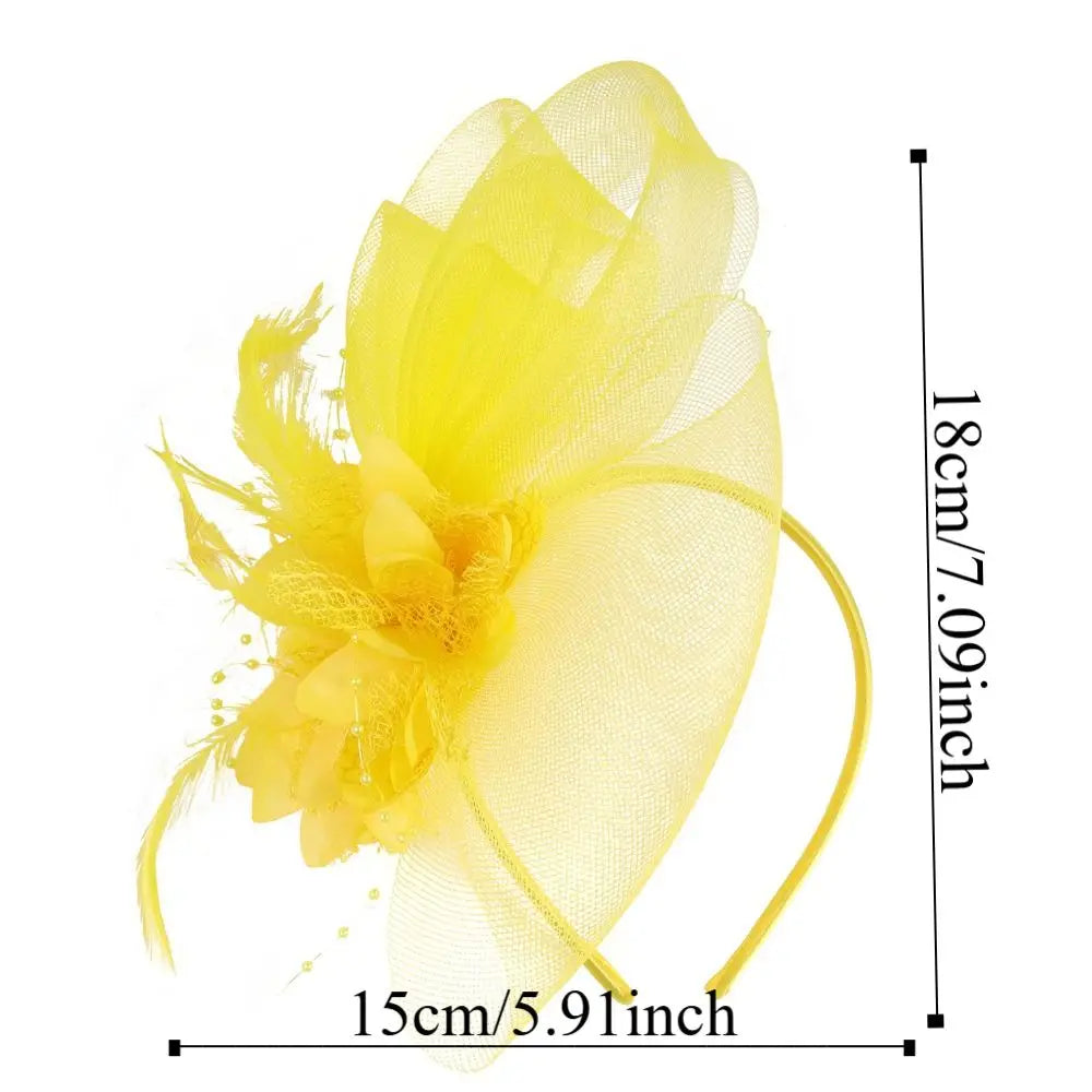 Floral Small Top Hat Headband with Ear Clips