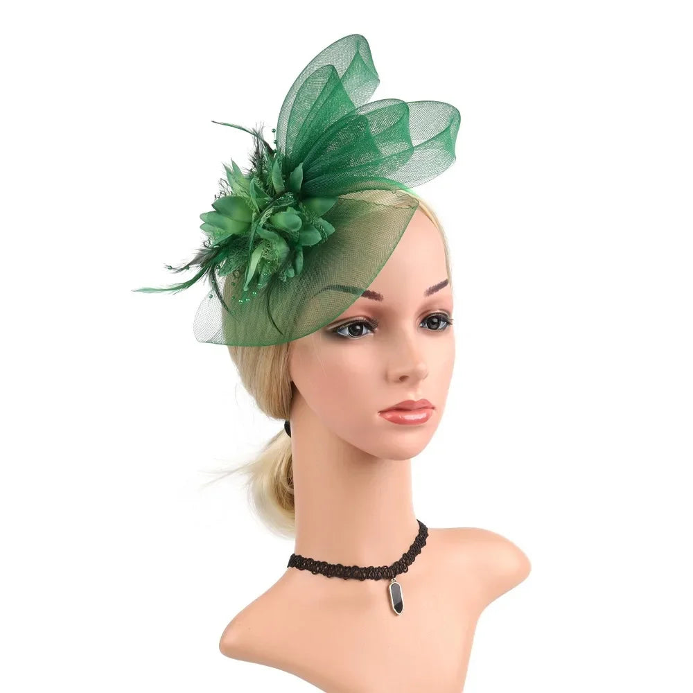 Floral Small Top Hat Headband with Ear Clips