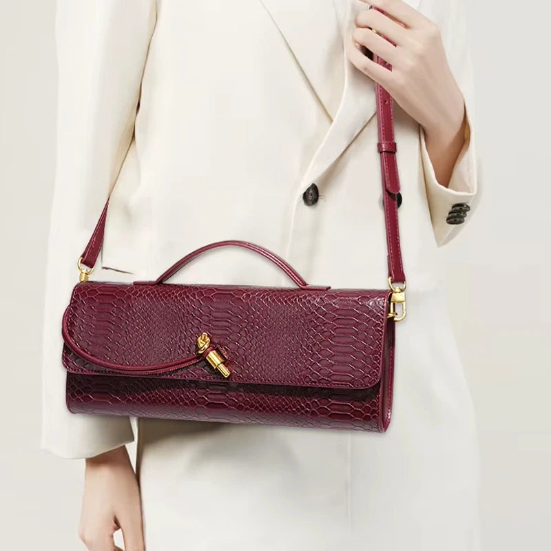 Luxury Design Snakeskin Pattern Crossbody Shoulder Bag