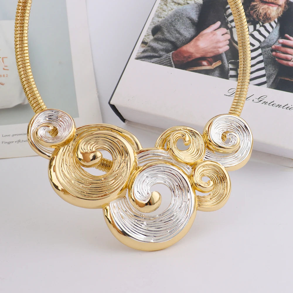 Ocean Sea Wave Shape Earring Necklace Ring & Bangle Set