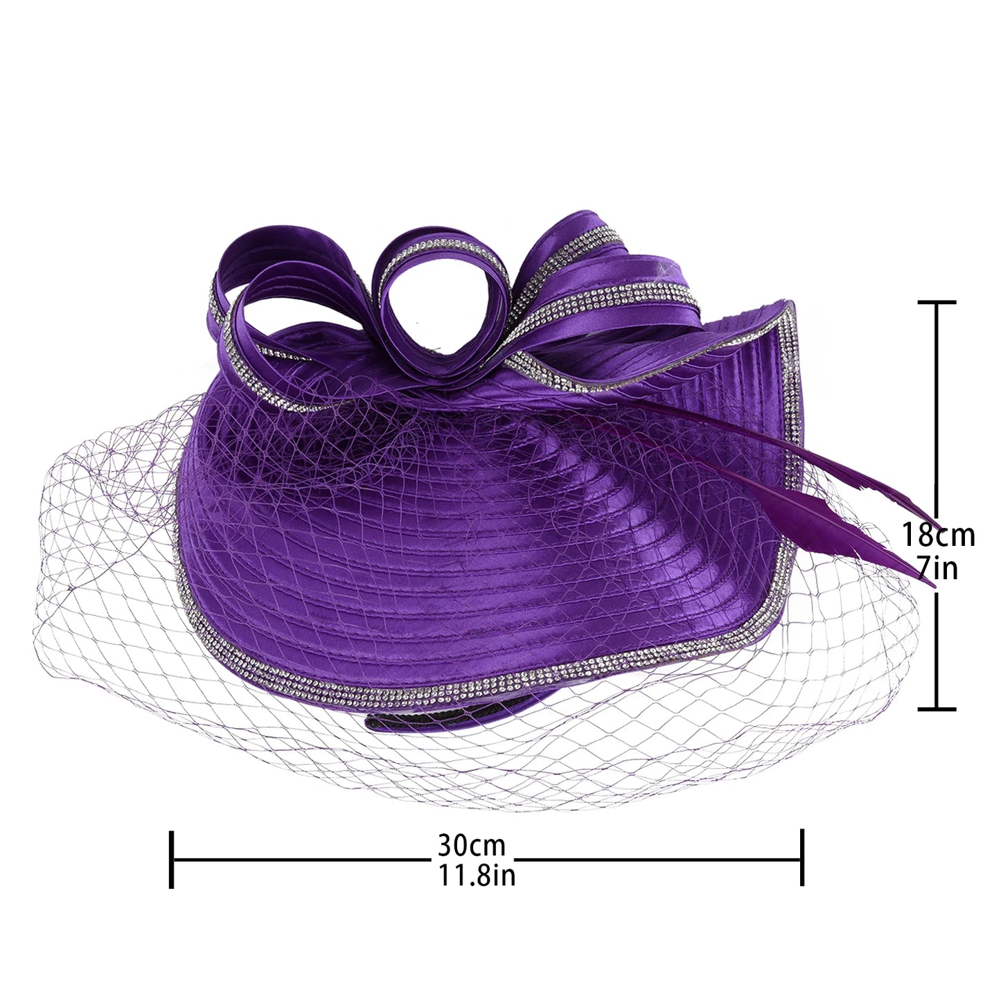 Elegant Women Derby Hats with Veil Headband