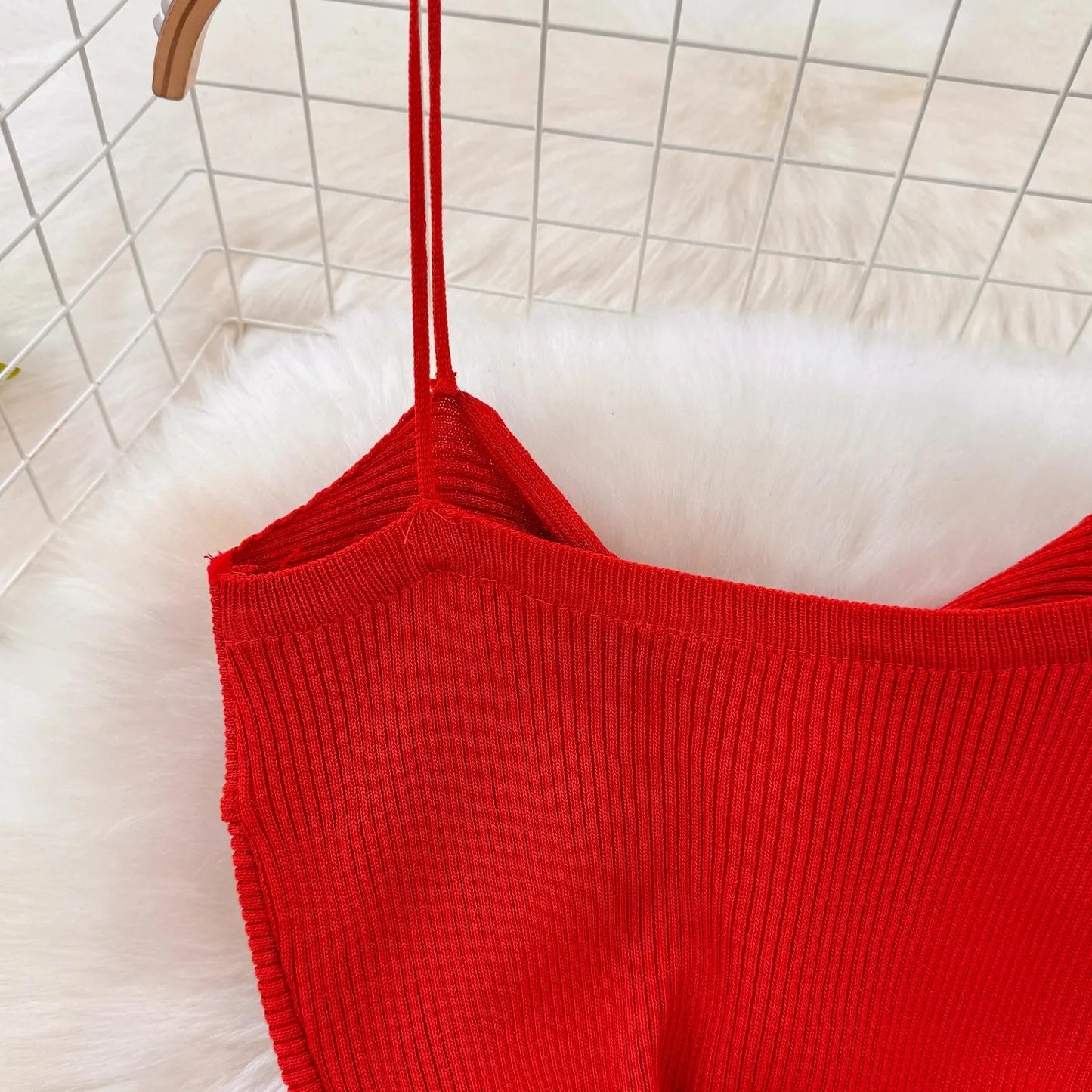 Knitting Knot Spaghetti Strap Camisole Dress