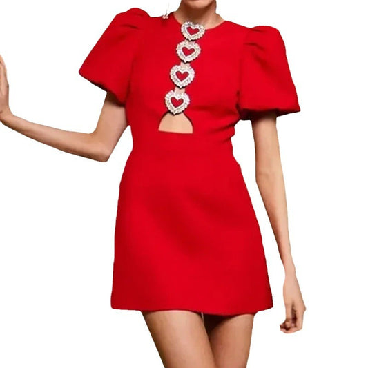 Cutout Puff Sleeve Dress